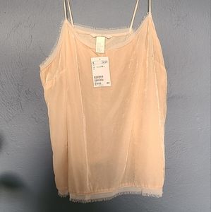 Pale Pink/Nude Velvet Top | Sz 10